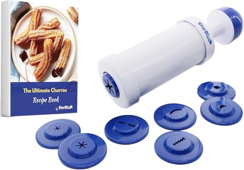 StarBlue Churrera, Appareil a Churros et Chichi, Avec Livre De Recettes Inclus, Accessoire Permettant De Realiser Des Churros De 8 Formes Differentes